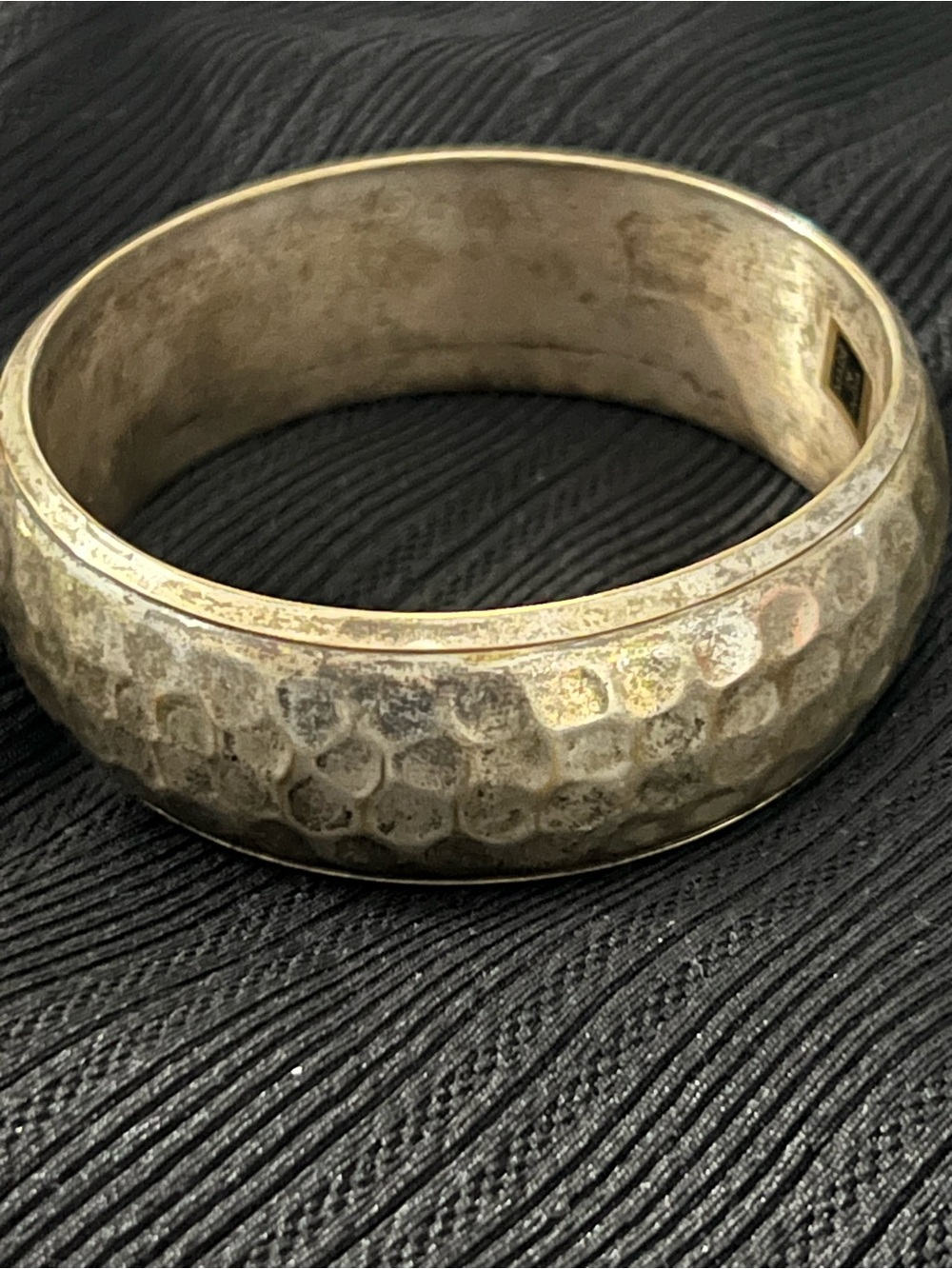 India Hammered Dome Bangle Bracelet in Aged Gold